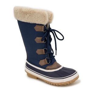 NWT JBU Waterproof Stormgate cold weather/rain boots Navy Blue Fleece lined 8.5